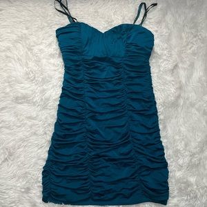 Bebe bodycon teal mini dress